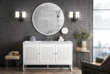 Athens 60" Single Vanity, Glossy White w/ 3 CM Carrara White Top