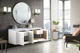 Athens 60" Single Vanity, Glossy White w/ 3 CM Carrara White Top