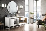 Athens 60" Single Vanity, Glossy White w/ 3 CM Eternal Jasmine Pearl Silestone Top