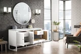 Athens 60" Single Vanity, Glossy White w/ 3 CM Ethereal Noctis Top