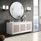 Athens 60" Single Vanity, Glossy White w/ 3 CM Lime Delight Silestone Top