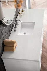 Athens 60" Single Vanity, Glossy White w/ 3 CM Lime Delight Silestone Top