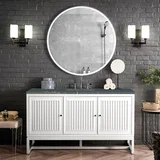 Athens 60" Single Vanity, Glossy White w/ 3 CM Parisien Bleu Silestone Top