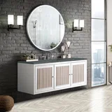 Athens 60" Single Vanity, Glossy White w/ 3 CM Parisien Bleu Silestone Top