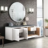 Athens 60" Single Vanity, Glossy White w/ 3 CM Parisien Bleu Silestone Top