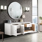 Athens 60" Single Vanity, Glossy White w/ 3 CM Victorian Silver Silestone Top