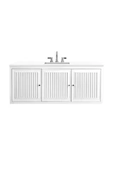 Athens 60" Single Vanity, Glossy White w/ 3 CM White Zeus Silestone Top