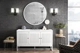 Athens 60" Single Vanity, Glossy White w/ 3 CM White Zeus Silestone Top