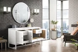 Athens 60" Single Vanity, Glossy White w/ 3 CM White Zeus Silestone Top