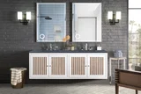 Athens 72" Double Vanity, Glossy White w/ 3 CM Charcoal Soapstone Silestone Top