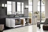 Athens 72" Double Vanity, Glossy White w/ 3 CM Charcoal Soapstone Silestone Top