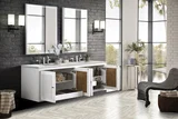 Athens 72" Double Vanity, Glossy White w/ 3 CM Eternal Jasmine Pearl Silestone Top