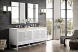 Athens 72" Double Vanity, Glossy White w/ 3 CM Eternal Marfil Top