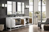 Athens 72" Double Vanity, Glossy White w/ 3 CM Ethereal Noctis Top