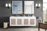 Athens 72" Double Vanity, Glossy White w/ 3 CM White Zeus Silestone Top