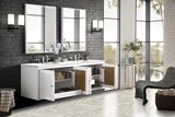 Athens 72" Double Vanity, Glossy White w/ 3 CM White Zeus Silestone Top