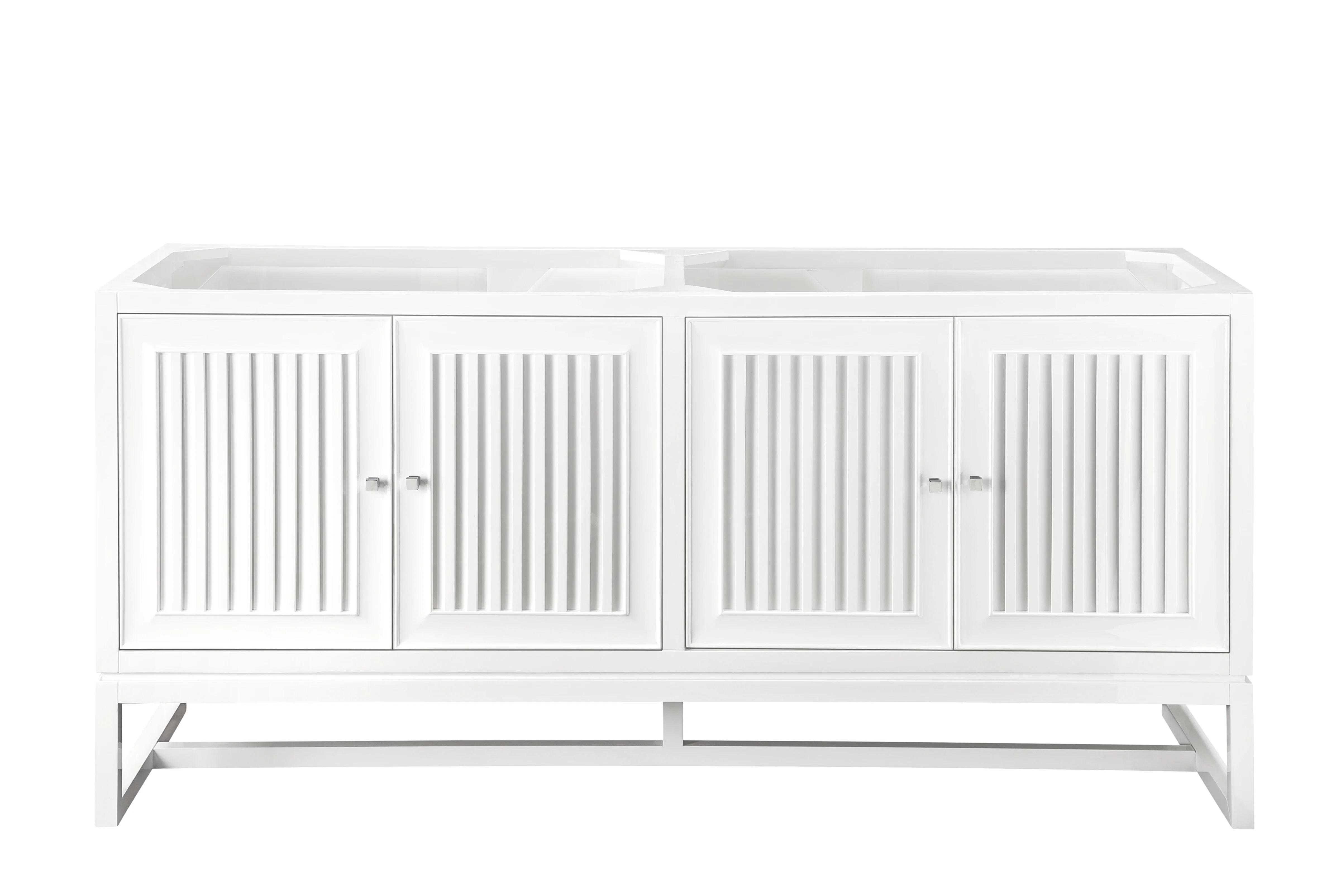 Athens 72" Double Vanity Cabinet, Glossy White
