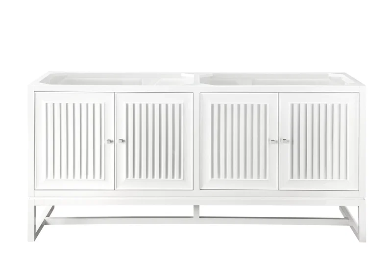 Athens 72" Double Vanity Cabinet, Glossy White
