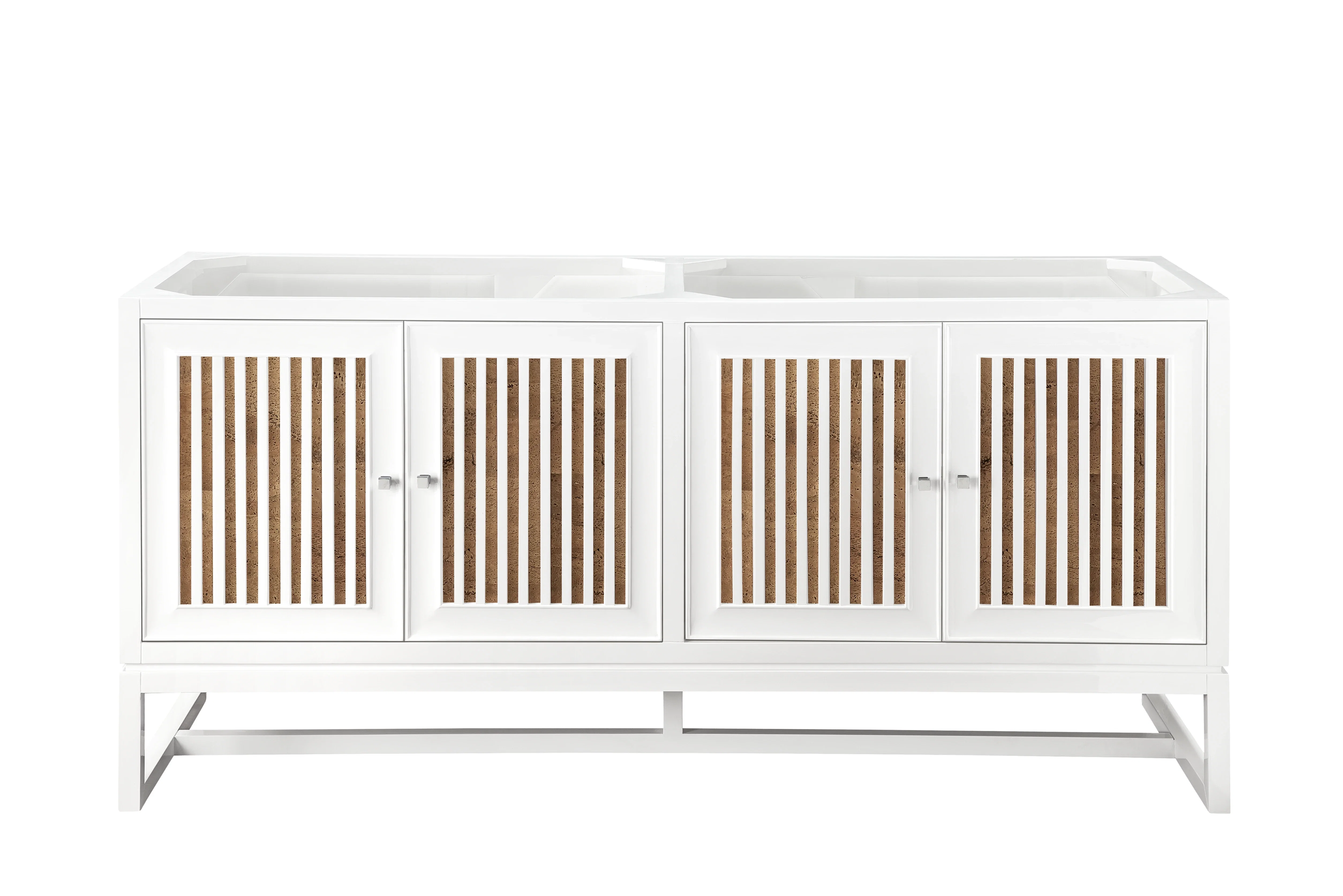 Athens 72" Double Vanity Cabinet, Glossy White