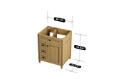 Kensington 30 inch left drawers bathroom vanity in Desert Oak, studio render