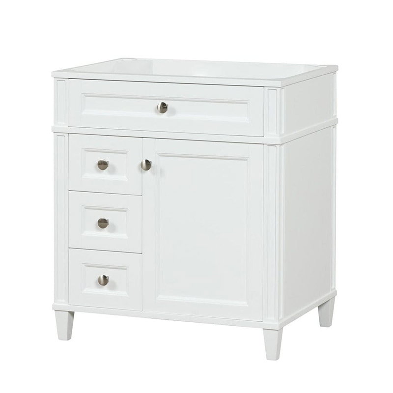 Kensington 29.5" Left Drawers Bathroom Vanity in Bright White