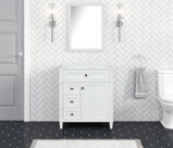 Kensington 30 inch left drawers bathroom vanity in Bright White, product view