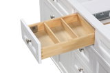 Kensington 30 inch left drawers bathroom vanity in Bright White, product view