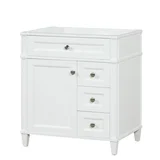 Kensington 30 inch right drawers bathroom vanity in Bright White, product view