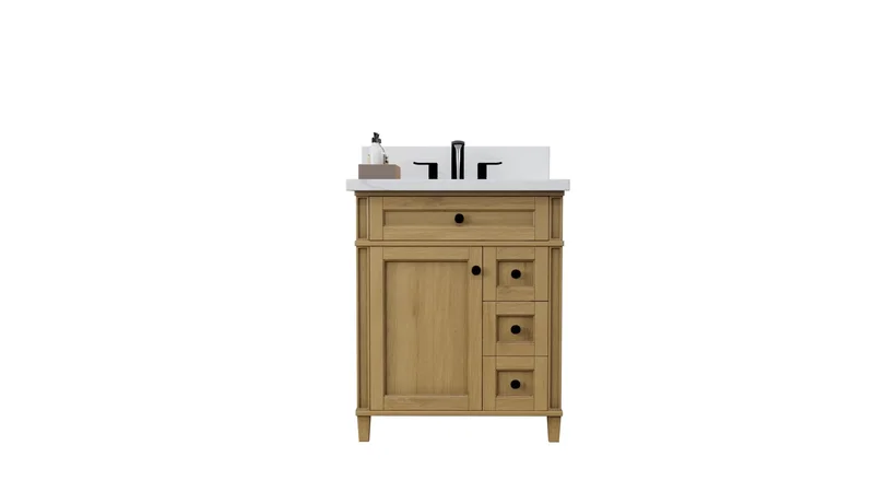 Kensington 29.5" Right Drawers Bathroom Vanity in Desert Oak