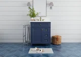 Kensington 30 inch right drawers bathroom vanity in Navy Blue, studio render
