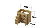 Kensington 36 inch left drawers bathroom vanity in Desert Oak, studio render