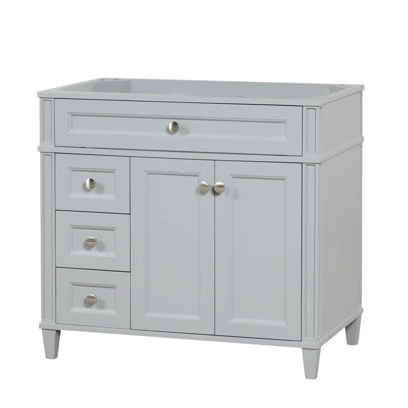 Kensington 35.5" Left Drawers Bathroom Vanity in Metal Gray