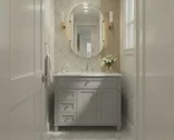 Kensington 36 inch left drawers bathroom vanity in Metal Gray, render view