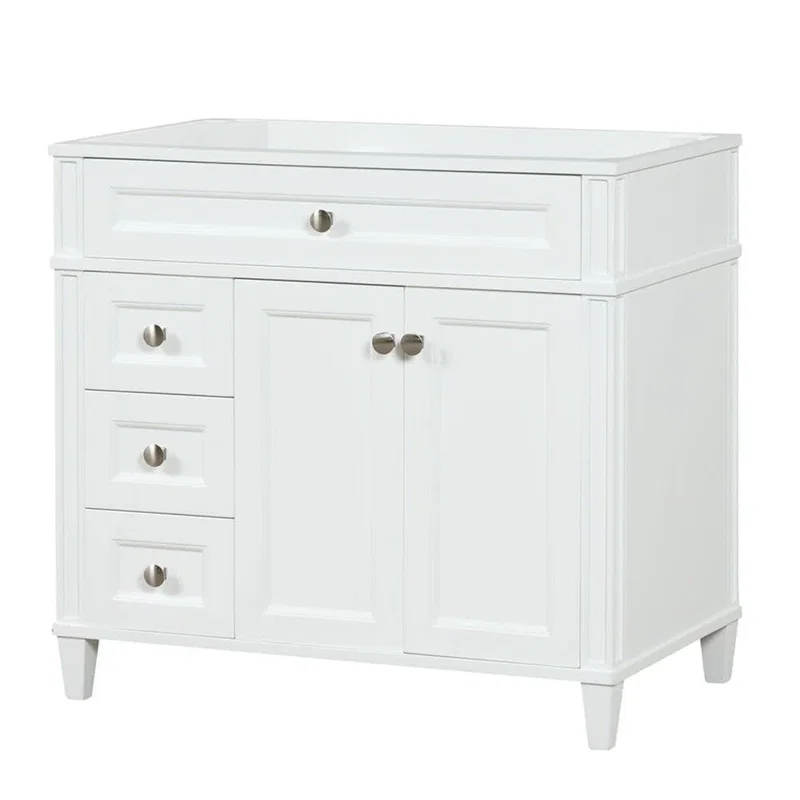 Kensington 35.5" Left Drawers Bathroom Vanity in Bright White