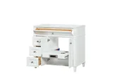 Kensington 36 inch left drawers bathroom vanity in Bright White, product view