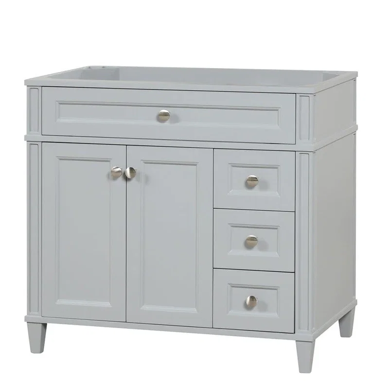 Kensington 35.5" Right Drawers Bathroom Vanity in Metal Gray