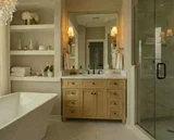 Kensington 42 inch bathroom vanity in Desert Oak, render view