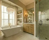 Kensington 42 inch bathroom vanity in Desert Oak, render view