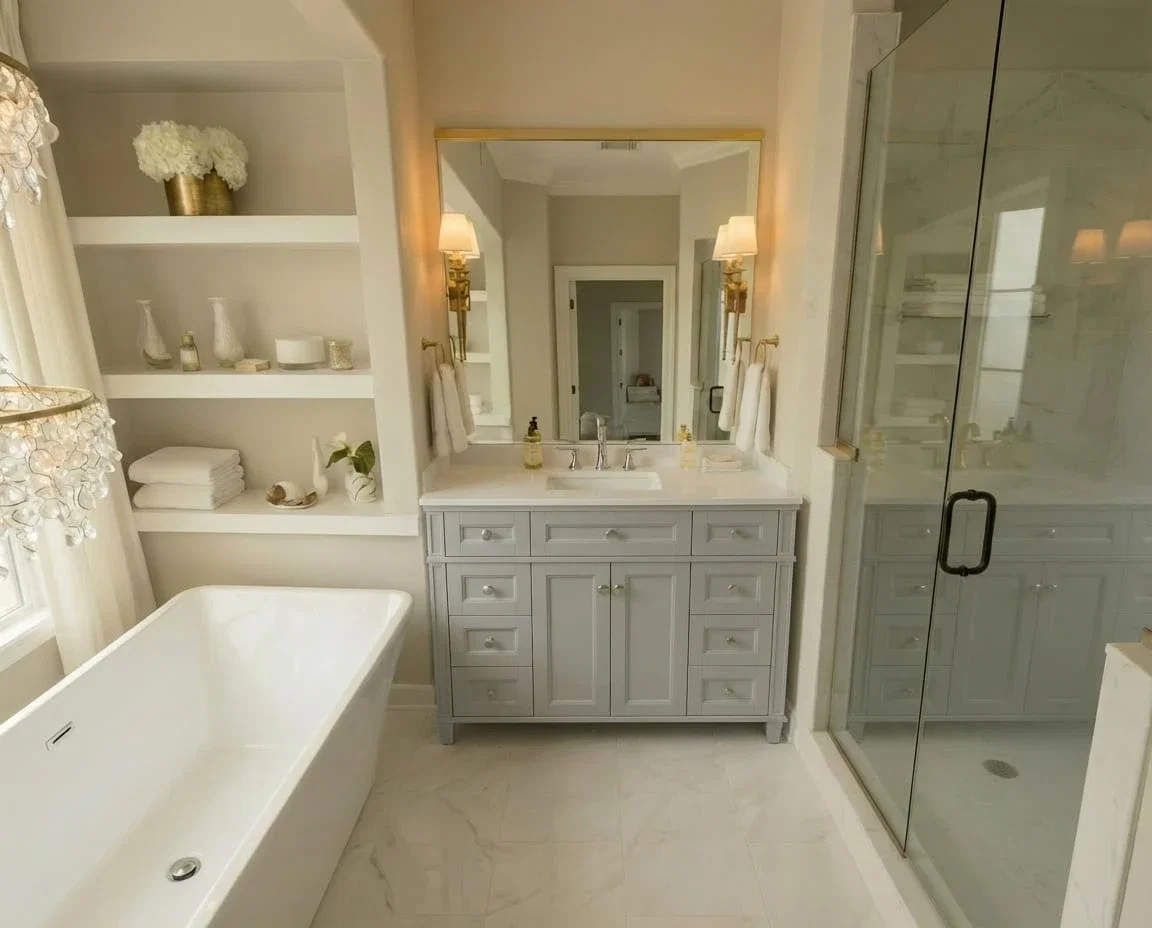 Kensington 42 inch bathroom vanity in Metal Gray, render view