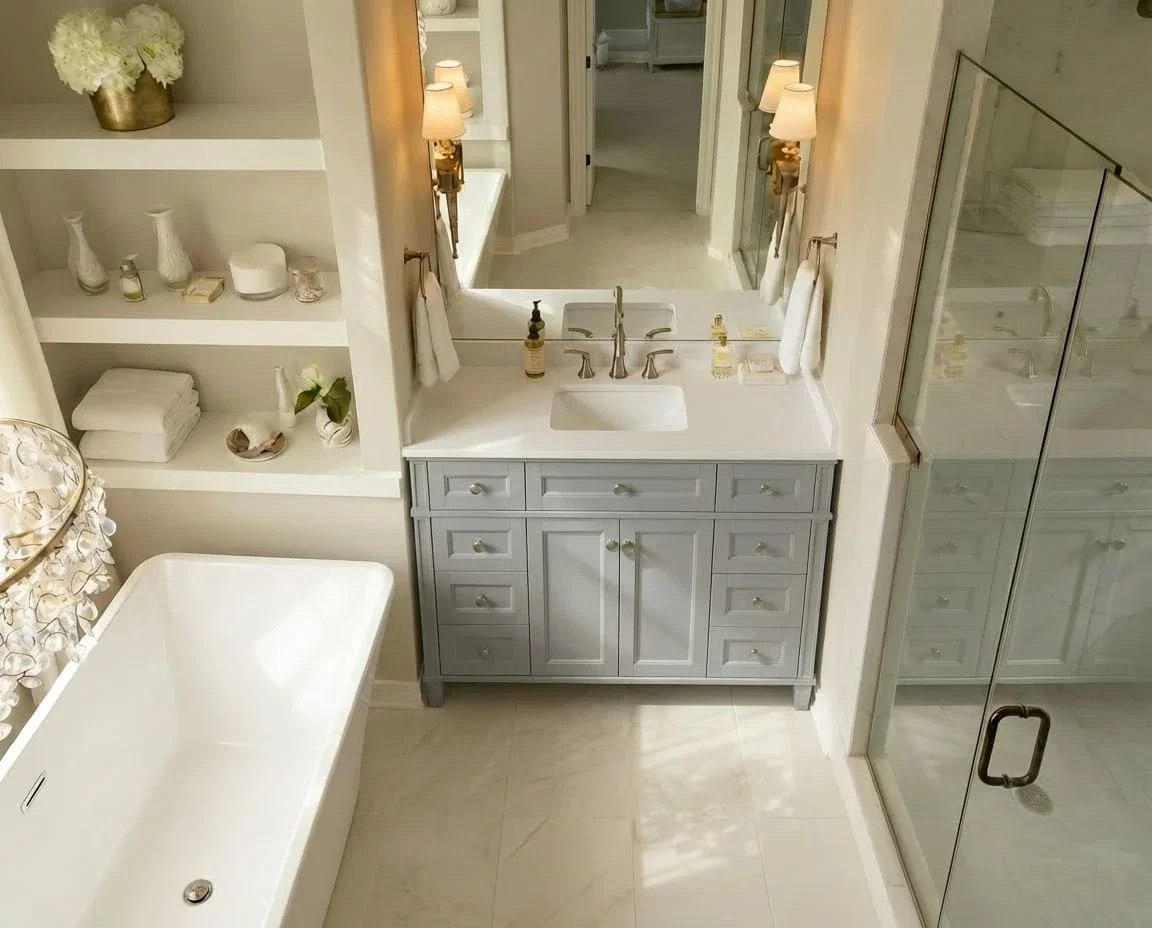 Kensington 42 inch bathroom vanity in Metal Gray, render view