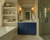 Kensington 42 inch bathroom vanity in Navy Blue, render view