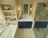 Kensington 42 inch bathroom vanity in Navy Blue, render view