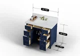 Kensington 42 inch bathroom vanity in Navy Blue, studio render