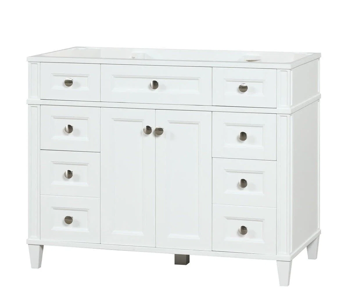 Kensington 42 inch bathroom vanity in Bright White, product view