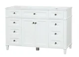 Kensington 48 inch bathroom vanity in Bright White, product view
