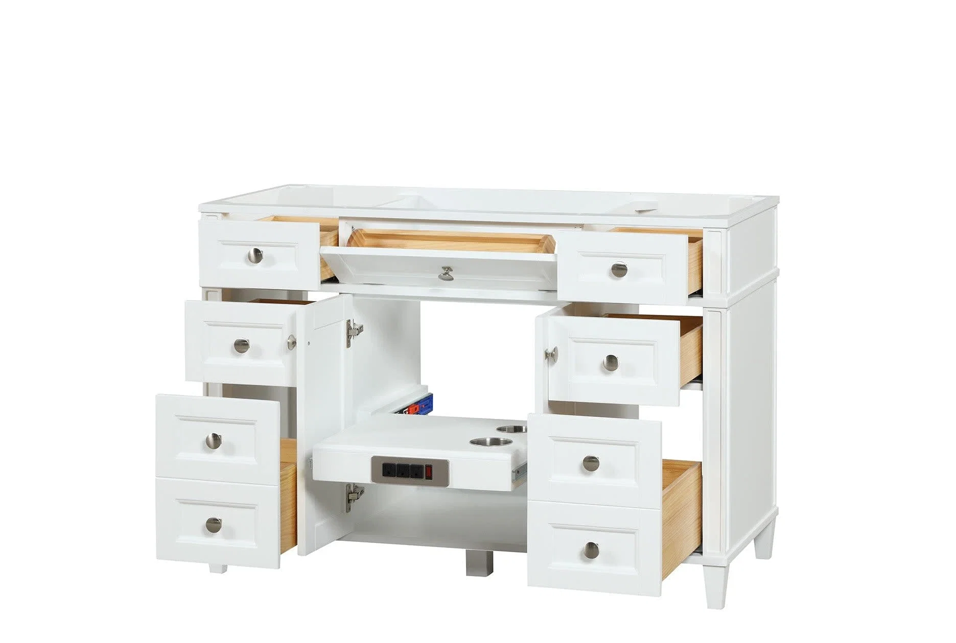 Kensington 48 inch bathroom vanity in Bright White, product view
