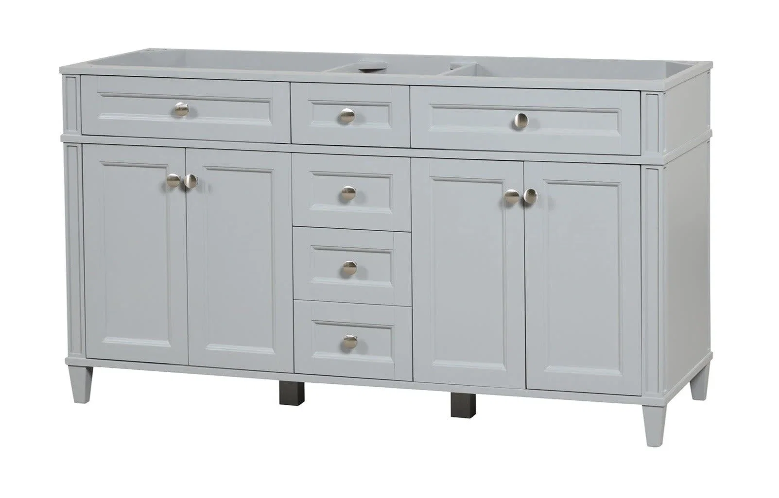 Kensington 60 inch double sink bathroom vanity in Metal Gray, product view