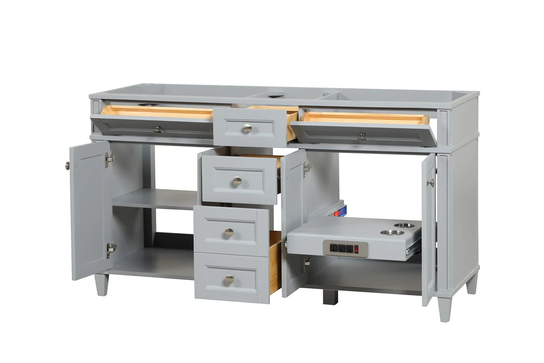 Kensington 60 inch double sink bathroom vanity in Metal Gray, product view