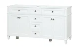 Kensington 60 inch double sink bathroom vanity in Bright White, product view