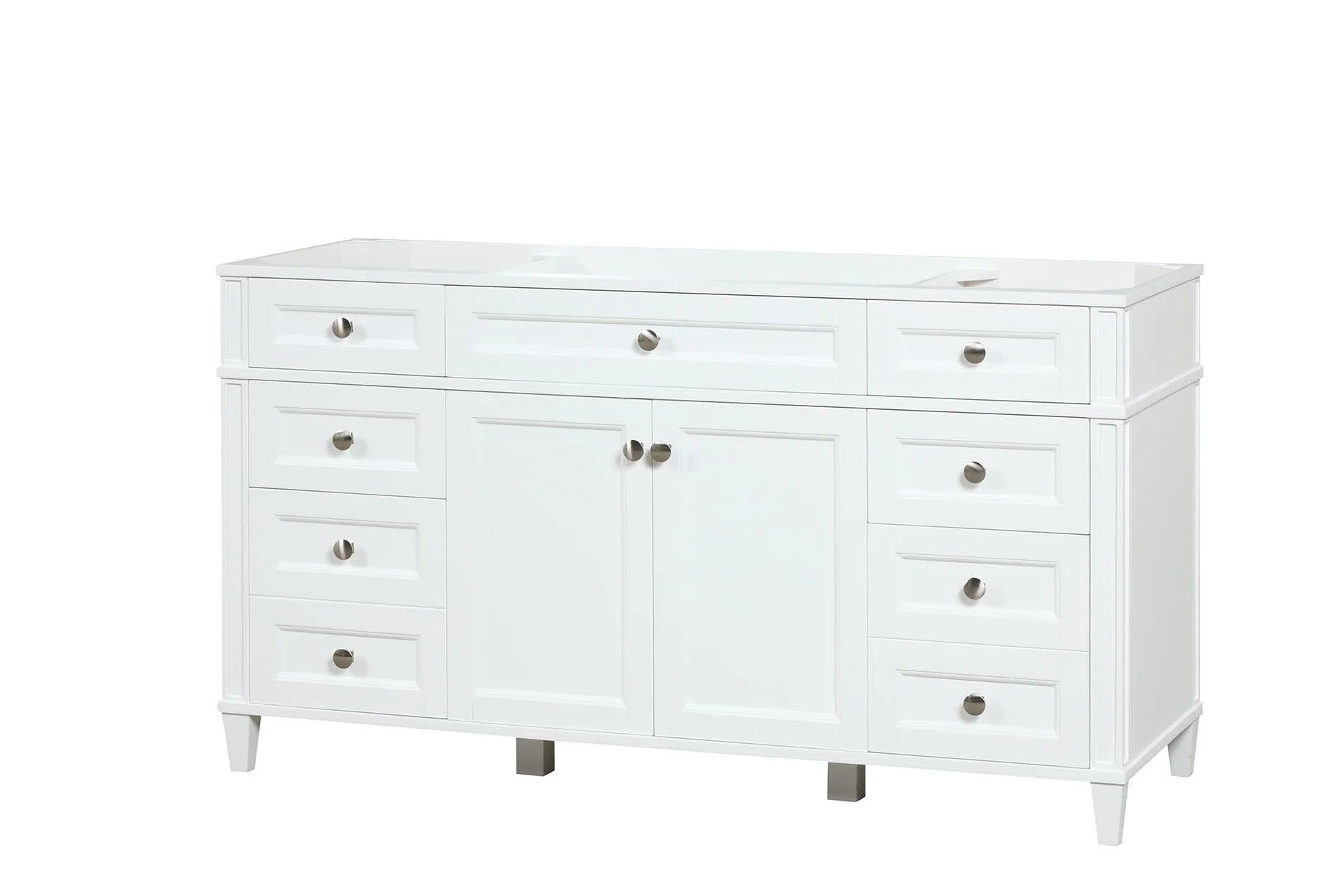 Kensington 59 inch single sink bathroom vanity in Bright White, product view